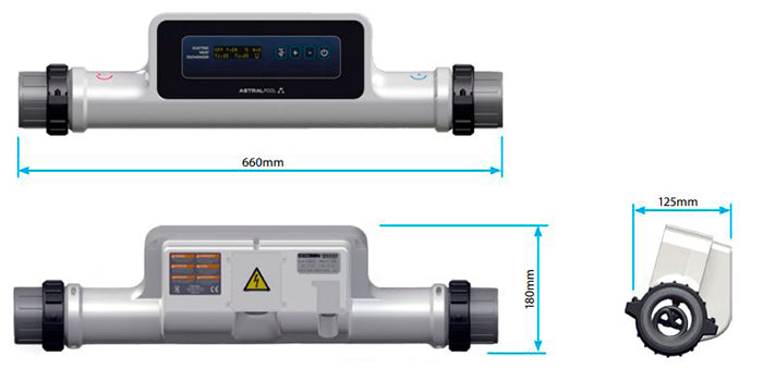 Dimensiones calentador piscina Astralpool Compact ElectricHeat