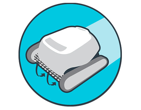 The Dolphin Carrera 30 comes with an active brush at the front and an active brush at the back. In addition, the rear brush incorporates two PVA rings that ensure greater adherence and a more demanding cleaning of the pool.
