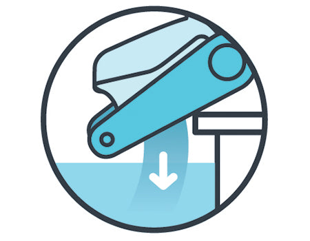 Todos los limpiafondos de la gama Carrera cuentan con un sistema de liberación rápida de agua. Gracias a esto se facilita la extracción y la manipulación del robot dentro y fuera del agua.