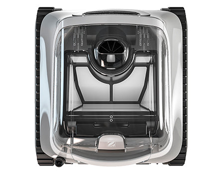 Zodiac 20 XA iQ La tapa transparente facilita la visualización de los residuos recogidos por el filtro.