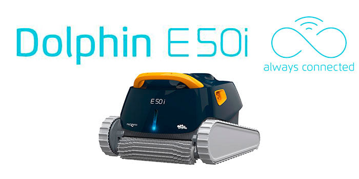 El limpiafondos Dolphin E50i proporciona una limpieza fiable, cómoda y rentable para de la piscina. Su fiable método de filtración en cualquier condición de la piscina y el cepillado activo en toda superficie, optimizan la higiene de la piscina.